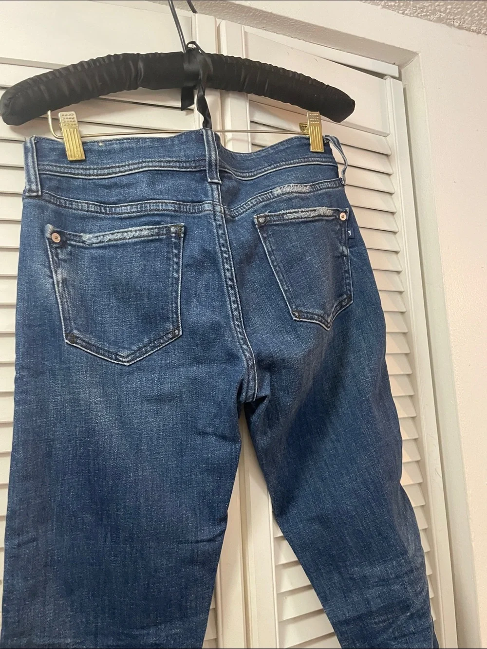 Pilcro Dark Blue Skinny Jeans with Pink Side Trim